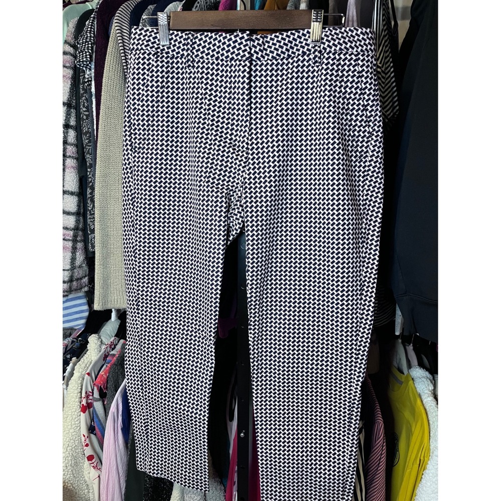 Tommy Hilfiger Size 10 Womens Stretch Slim Crop Pants Geometric Print - Picture 2 of 12